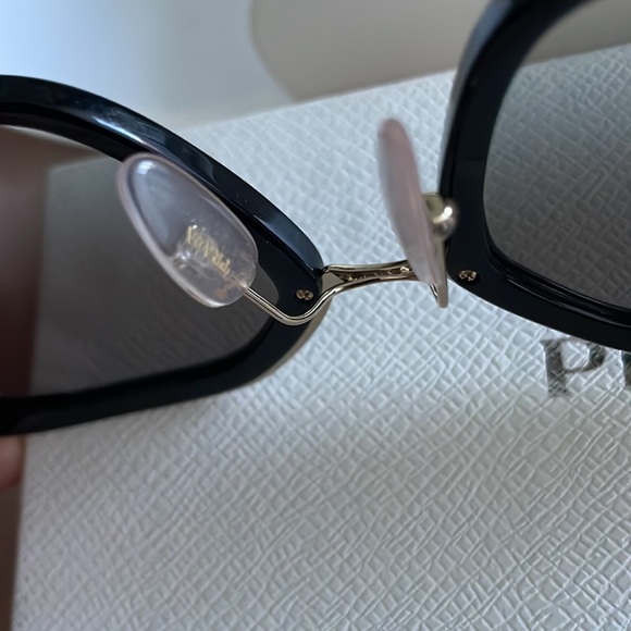 Prada sunglasses black gold rimmingGently worn, twice , since original purchase. - Picture 6 of 9
